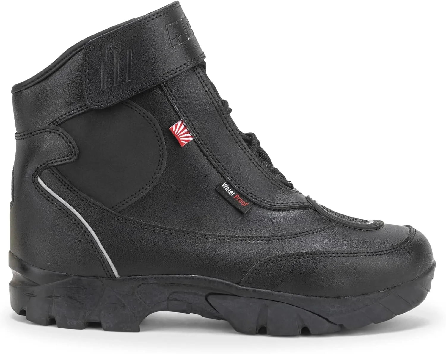 Noru Resu Waterproof Lace-Up Motorcycle Boot with Steel Shank and Slip-Resistant Sole