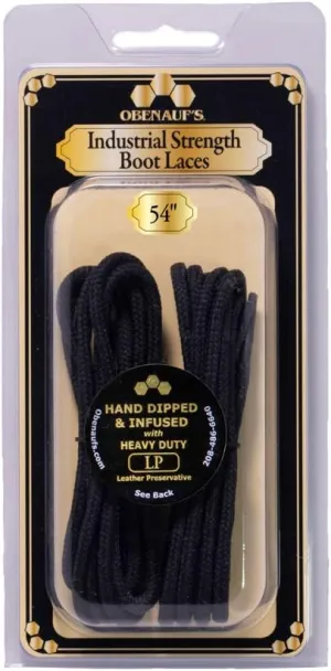 Obenauf's Boot Laces Industrial Strength Black Waxed Round 1 Pair