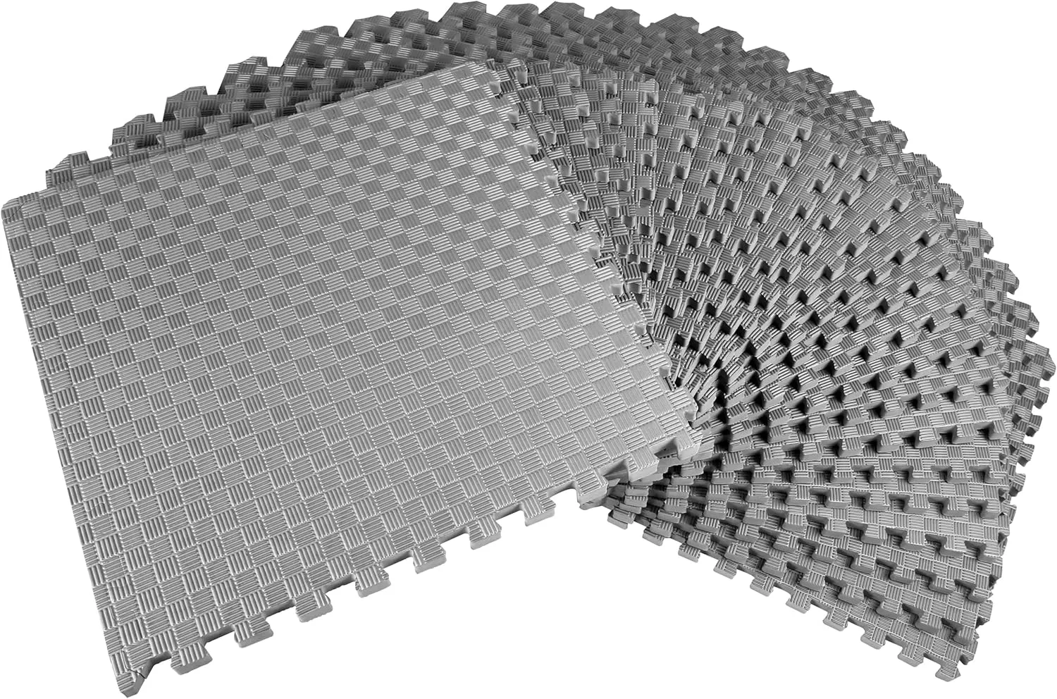 OLIXIS Puzzle Exercise Mat with EVA Foam Interlocking Tiles for MMA, Exercise, Gymnastics and Home Gym Protective Flooring, 1" Thick, 72 Square Feet, Grey