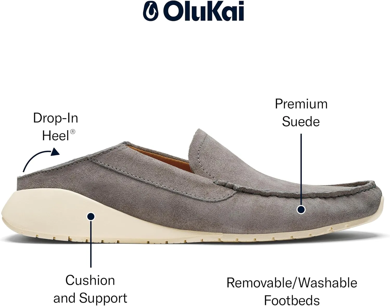 OLUKAI Ka'a Loafer Men's Premium Shoe, Premier Italian Suede Materials & Craftsmanship, Sleek & Contemporary Look, Comfortable Fit & All-Day Support