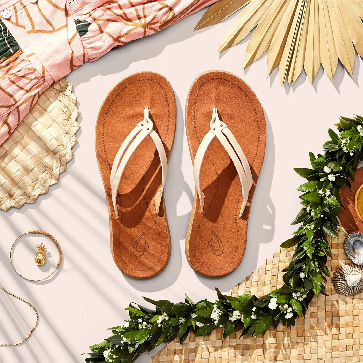 OLUKAI Kapehe Luana Women's Beach Sandal, Soft & Comfortable Full-Grain Leather, Casual & Modern Style