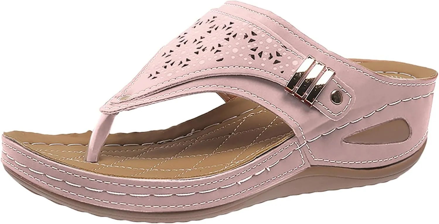 Orthopedic Sandals for Women Arch Support Wedge Flip Flops Summer 2025 Comfortable Dressy Casual Beach Slippers