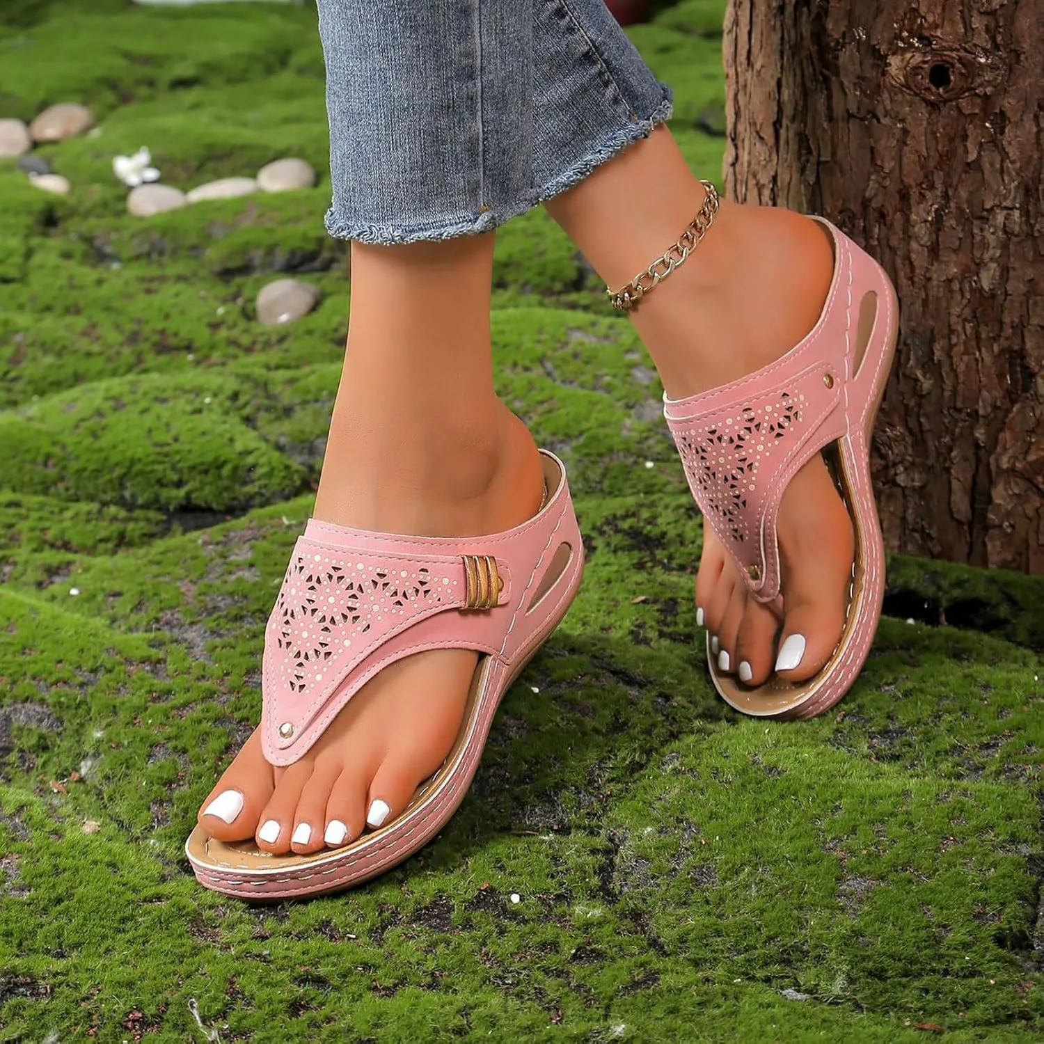 Orthopedic Sandals for Women Arch Support Wedge Flip Flops Summer 2025 Comfortable Dressy Casual Beach Slippers