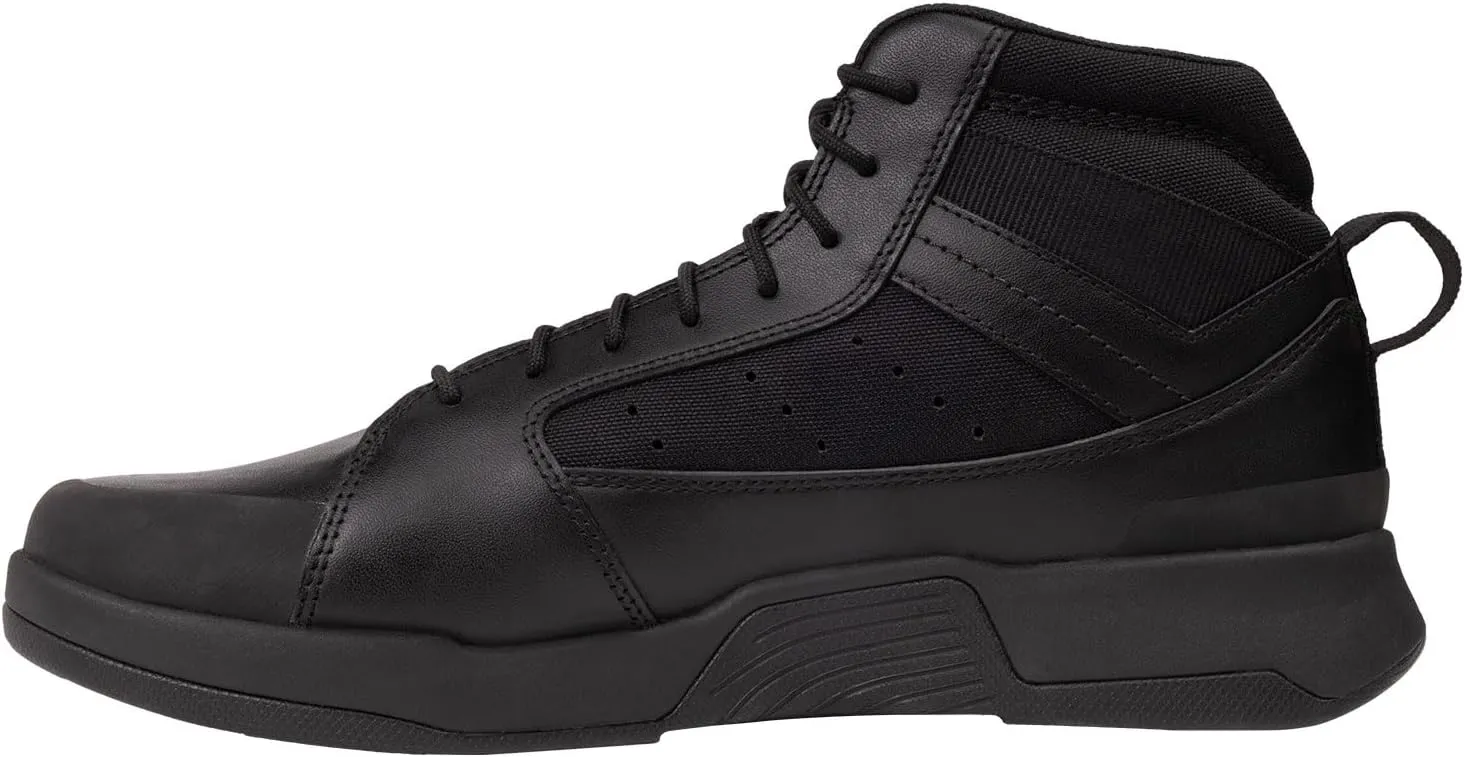 OTB T-Kool Mid Tactical Boots for Men and Women – Lightweight, Breathable, All-Terrain Combat Boots with Slip-Resistant Sole, Men’s Low-Viz Boot, Black Leather