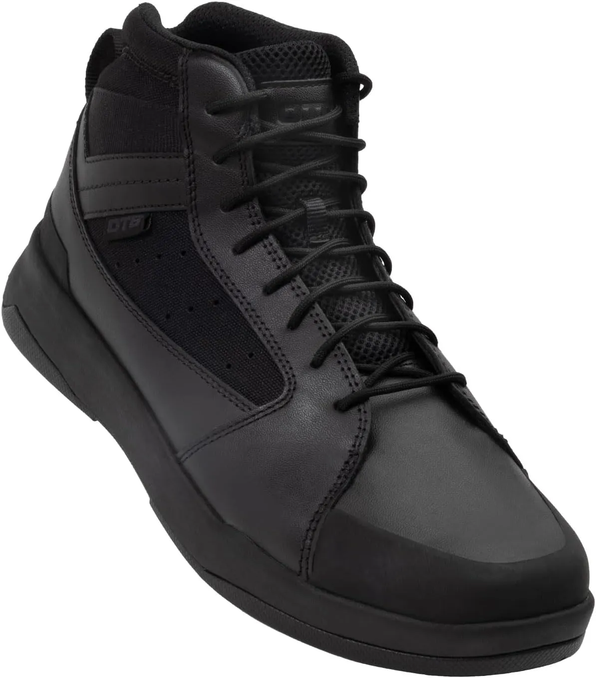 OTB T-Kool Mid Tactical Boots for Men and Women – Lightweight, Breathable, All-Terrain Combat Boots with Slip-Resistant Sole, Men’s Low-Viz Boot, Black Leather