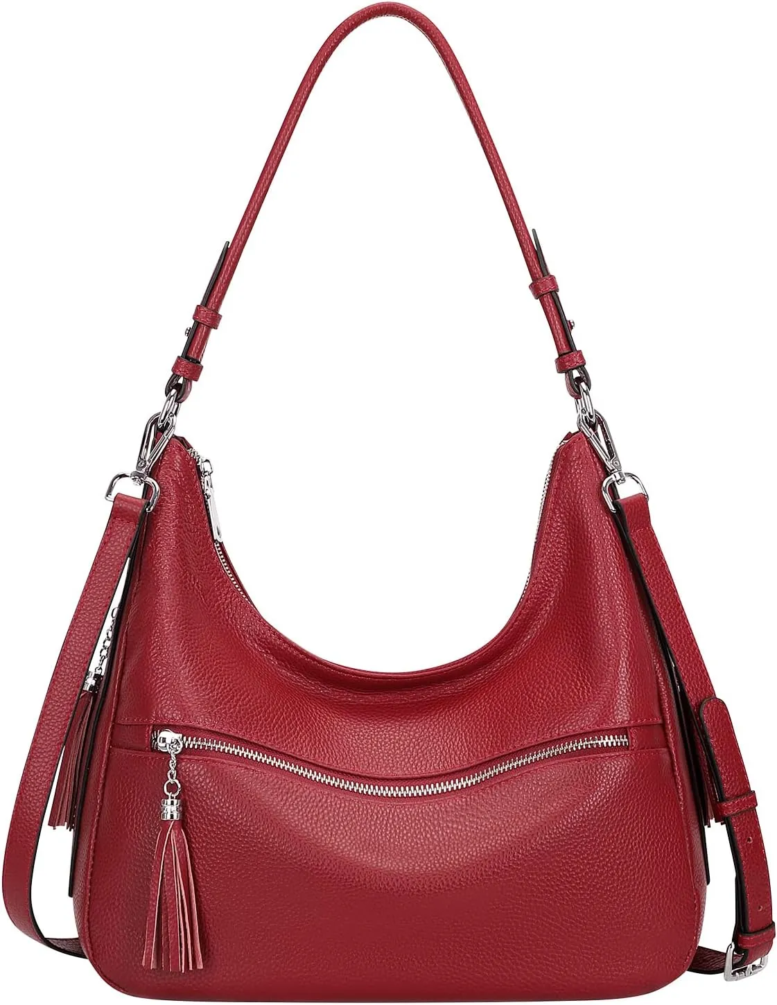 Over Earth Genuine Leather Hobo Bags for Women Medium Soft Purses Casual Shoulder Bag and Handbags