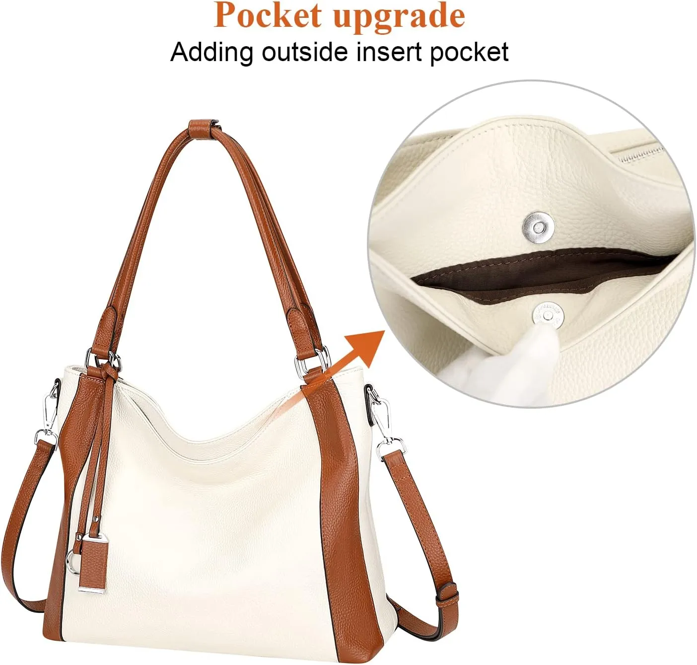 Over Earth Soft Leather Handbags for Women Shoulder Hobo Bag Large Tote Crossbody Bags