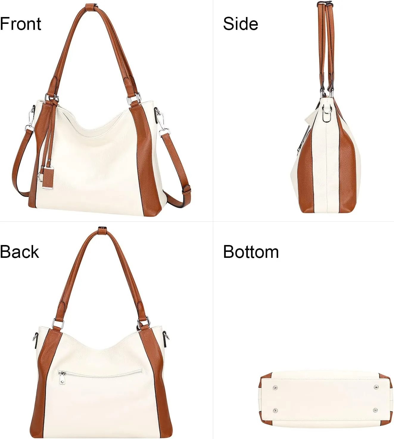 Over Earth Soft Leather Handbags for Women Shoulder Hobo Bag Large Tote Crossbody Bags