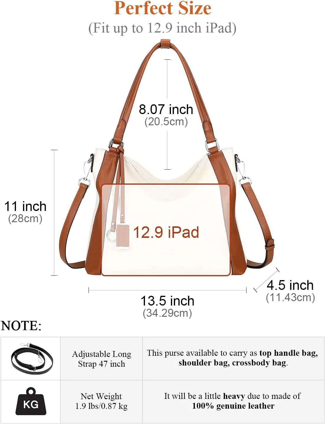 Over Earth Soft Leather Handbags for Women Shoulder Hobo Bag Large Tote Crossbody Bags