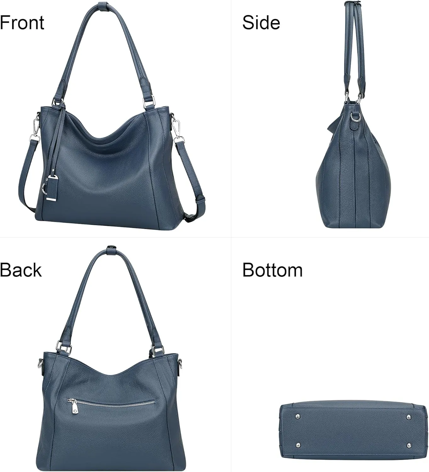 Over Earth Soft Leather Handbags for Women Shoulder Hobo Bag Large Tote Crossbody Bags