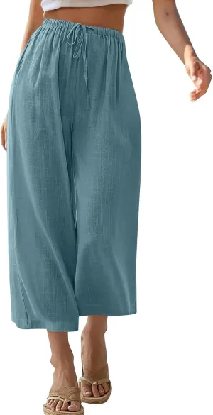 Palazzo Pants for Women Casual Comfortable Fit High Waist Casual Daily Outing Pants Petite Tea Party Classic Trousers