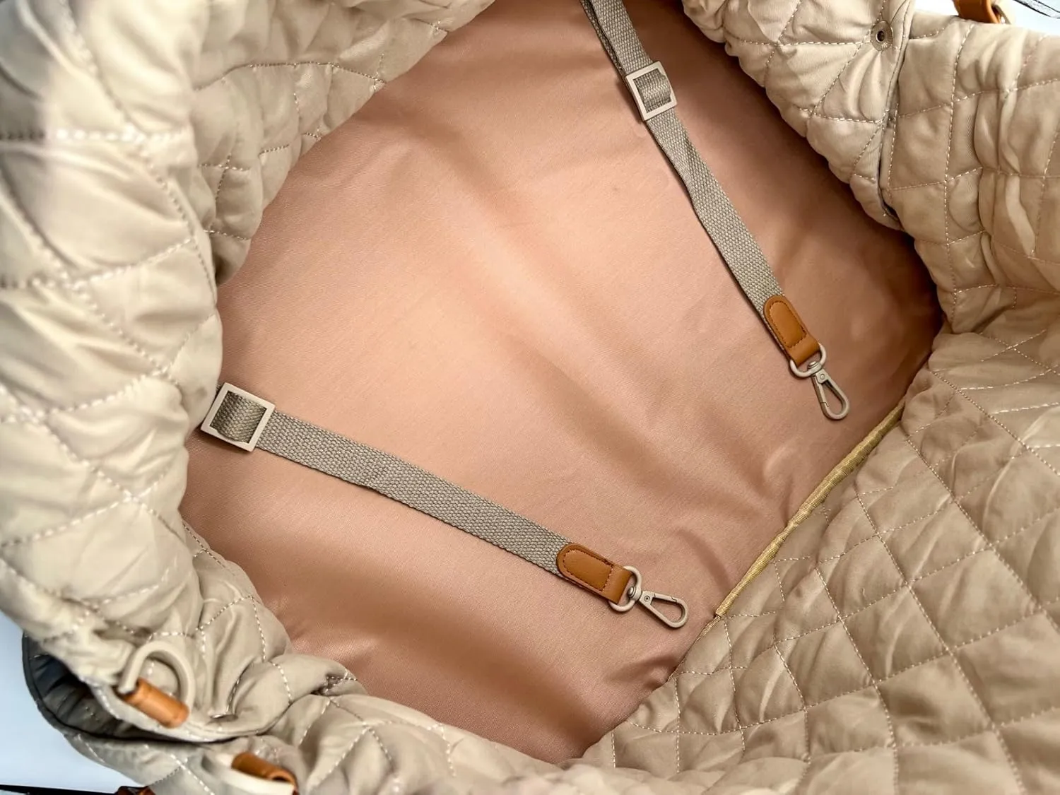 Pet Carrier Bag for Small to Medium Dogs, Comfort Travel, Non-Slip, Adjustable Shoulder Strap, Waterproof PVC, Anti Slip, TSA Airline Approved, Soft Sided (Beige)
