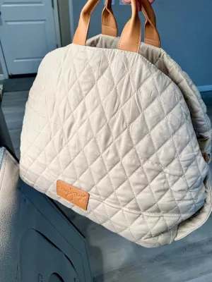 Pet Carrier Bag for Small to Medium Dogs, Comfort Travel, Non-Slip, Adjustable Shoulder Strap, Waterproof PVC, Anti Slip, TSA Airline Approved, Soft Sided (Beige)