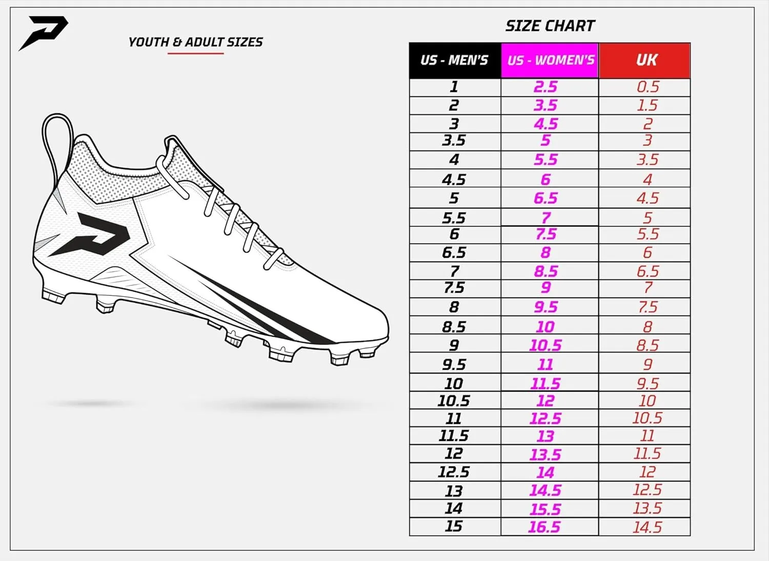 Phenom Elite Quantum Force Mid Skill Football Cleats – High-Performance Lineman Cleats | SprintSense Traction