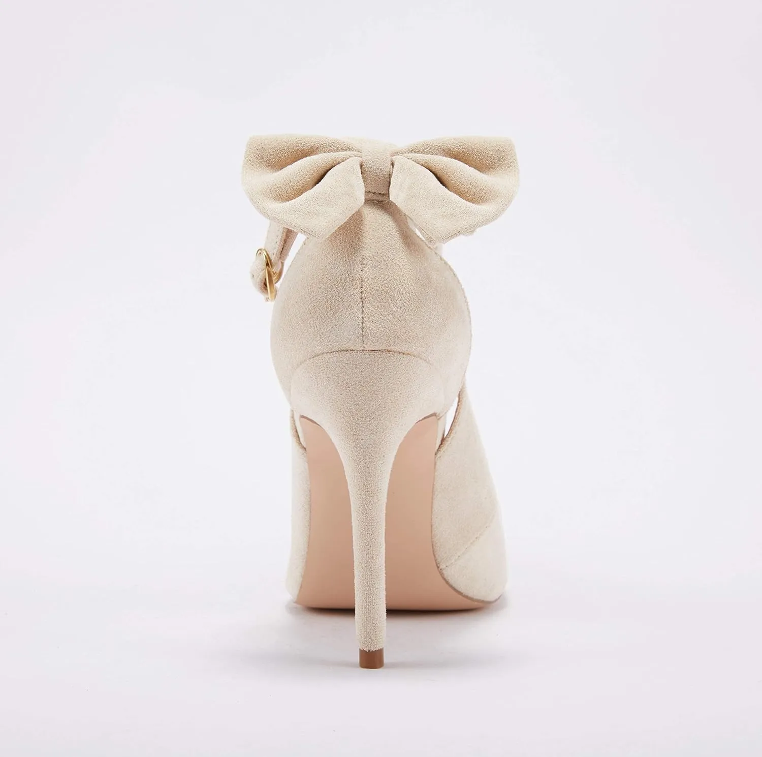 PiePieBuy Women's Pointed Toe High Heels Ankle Strap D'Orsay Pumps Shoes Bow Wedding Bowtie Back Dress Sandals