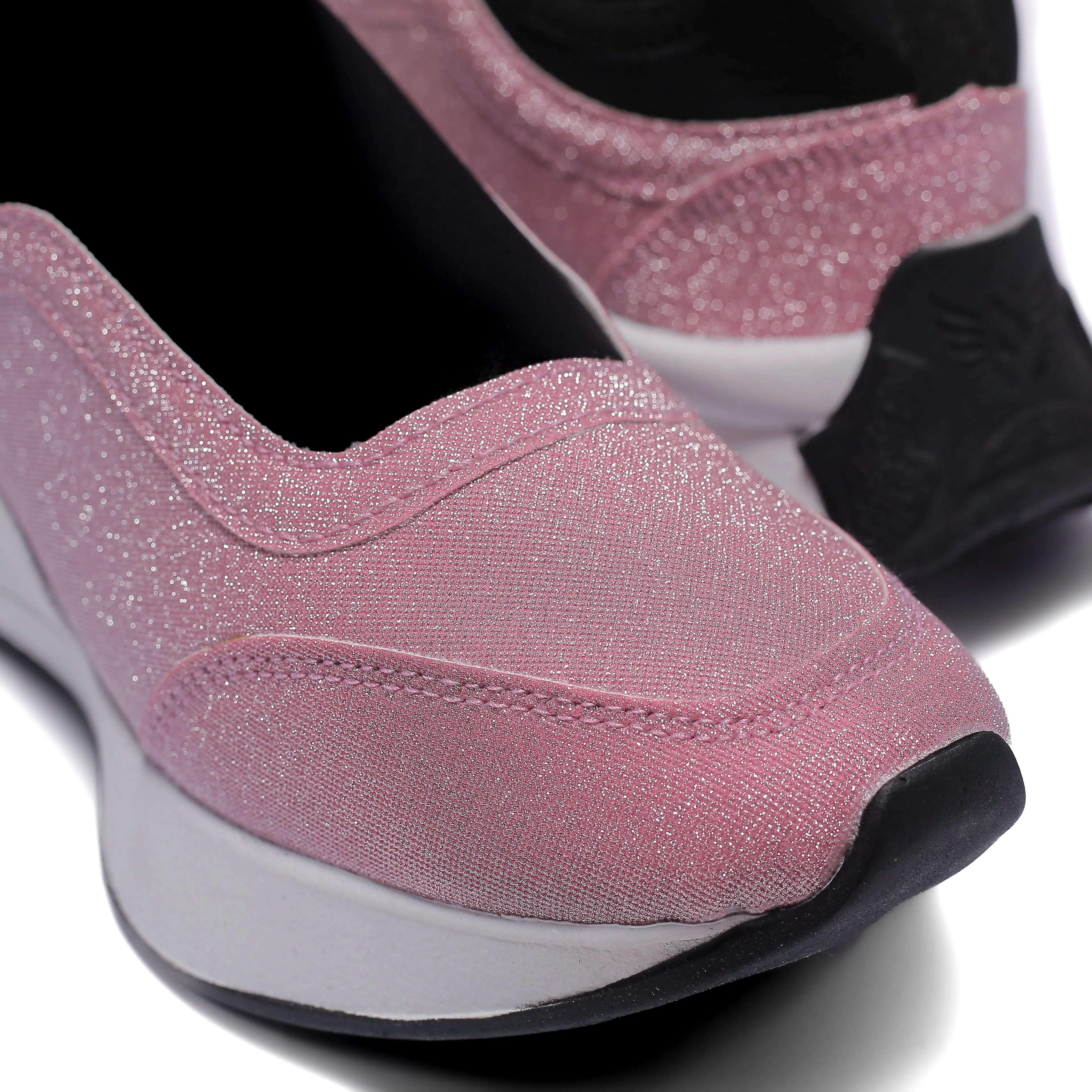 Pink Glitter Slip-On Sneakers