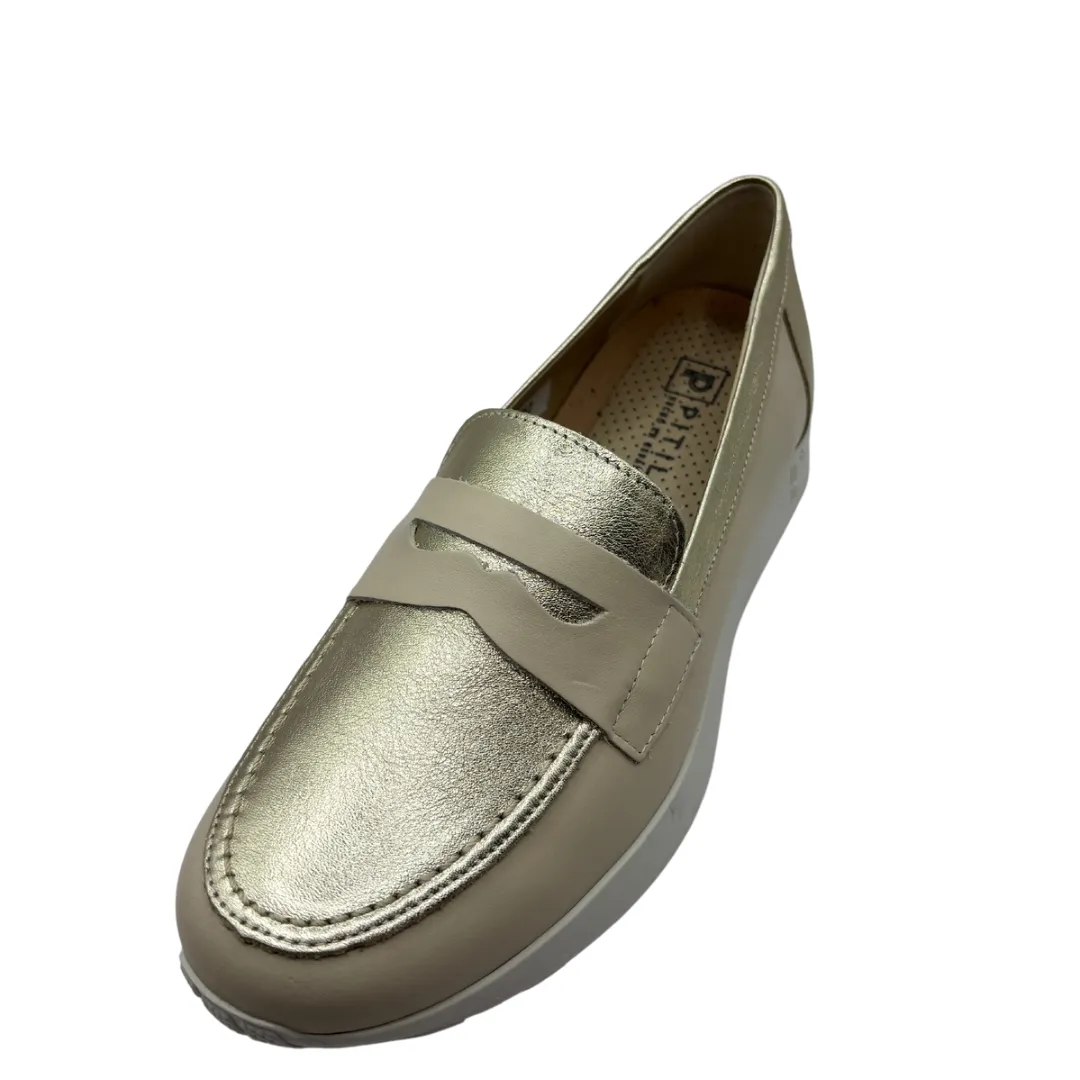 Pitillos Gold and Cream Loafer