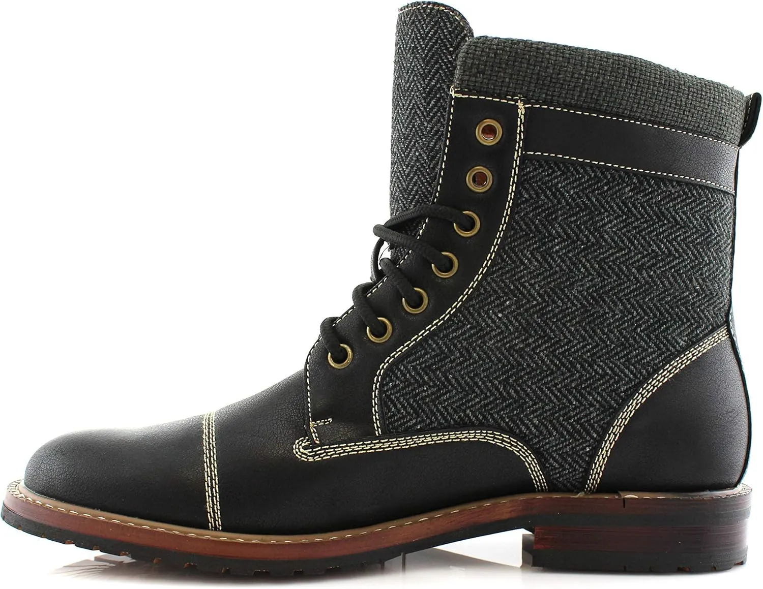 Polar Fox Mitch MPX808576 Mens Casual Cap Toe Boot Motorcycle Zipper Boots Men