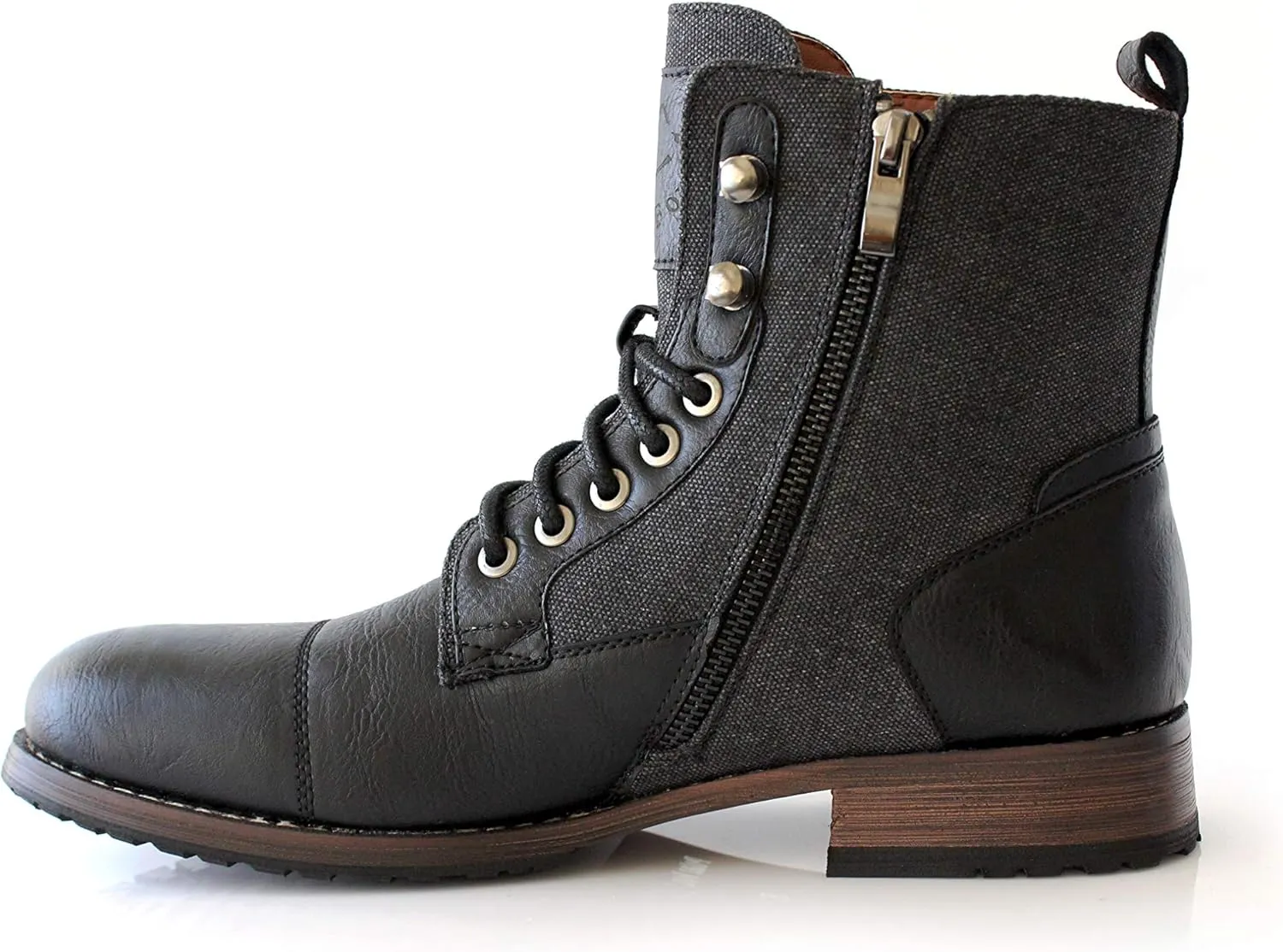Polar Fox Mitch MPX808576 Mens Casual Cap Toe Boot Motorcycle Zipper Boots Men