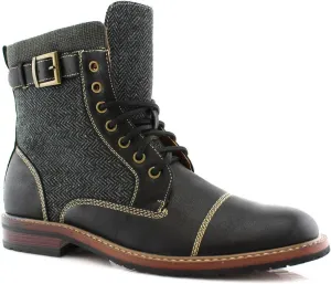 Polar Fox Mitch MPX808576 Mens Casual Cap Toe Boot Motorcycle Zipper Boots Men