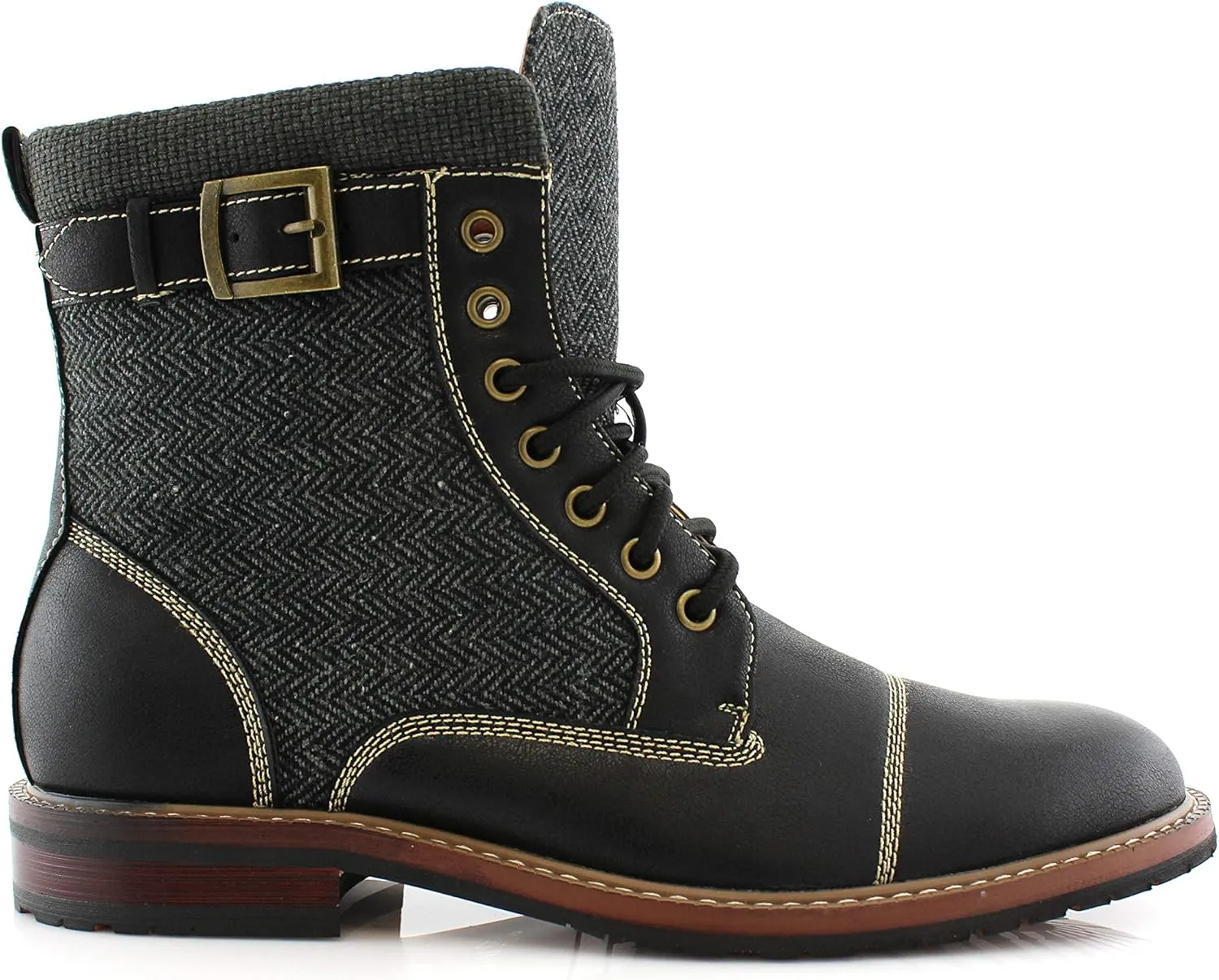 Polar Fox Mitch MPX808576 Mens Casual Cap Toe Boot Motorcycle Zipper Boots Men