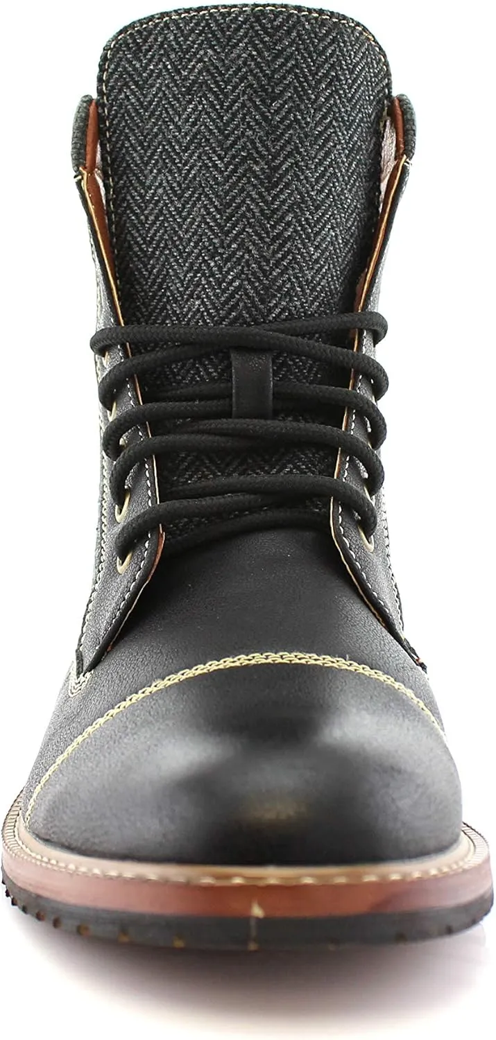 Polar Fox Mitch MPX808576 Mens Casual Cap Toe Boot Motorcycle Zipper Boots Men