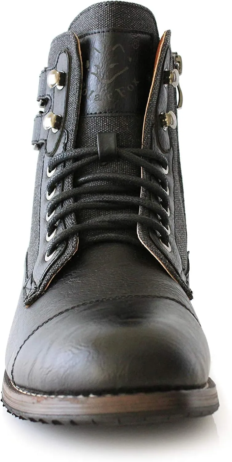 Polar Fox Mitch MPX808576 Mens Casual Cap Toe Boot Motorcycle Zipper Boots Men