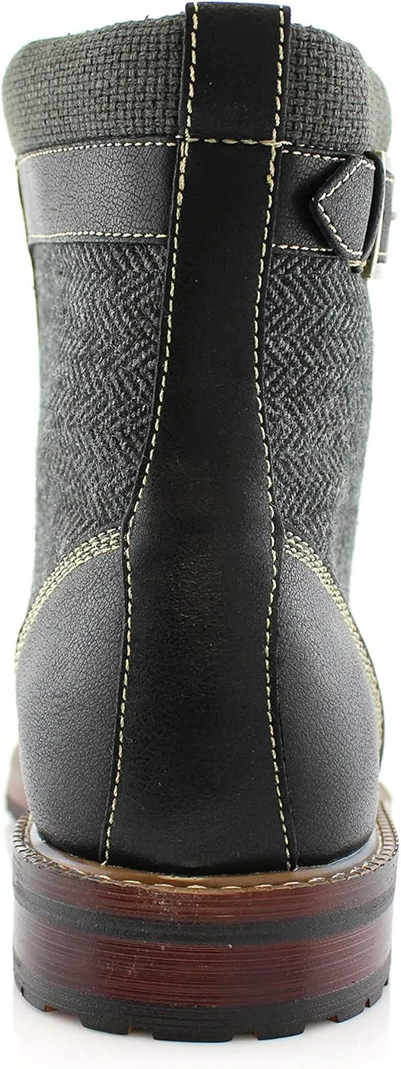 Polar Fox Mitch MPX808576 Mens Casual Cap Toe Boot Motorcycle Zipper Boots Men