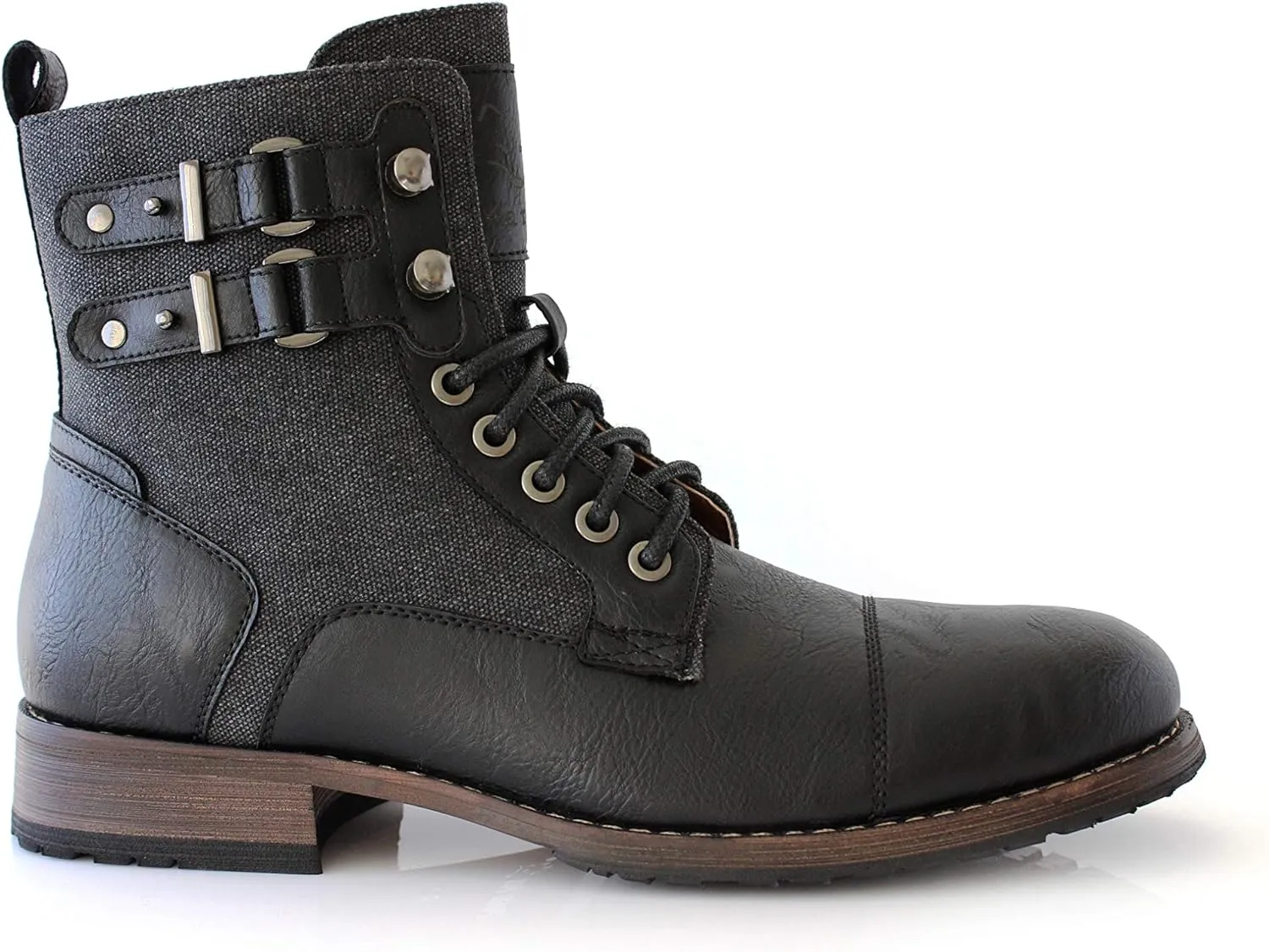 Polar Fox Mitch MPX808576 Mens Casual Cap Toe Boot Motorcycle Zipper Boots Men