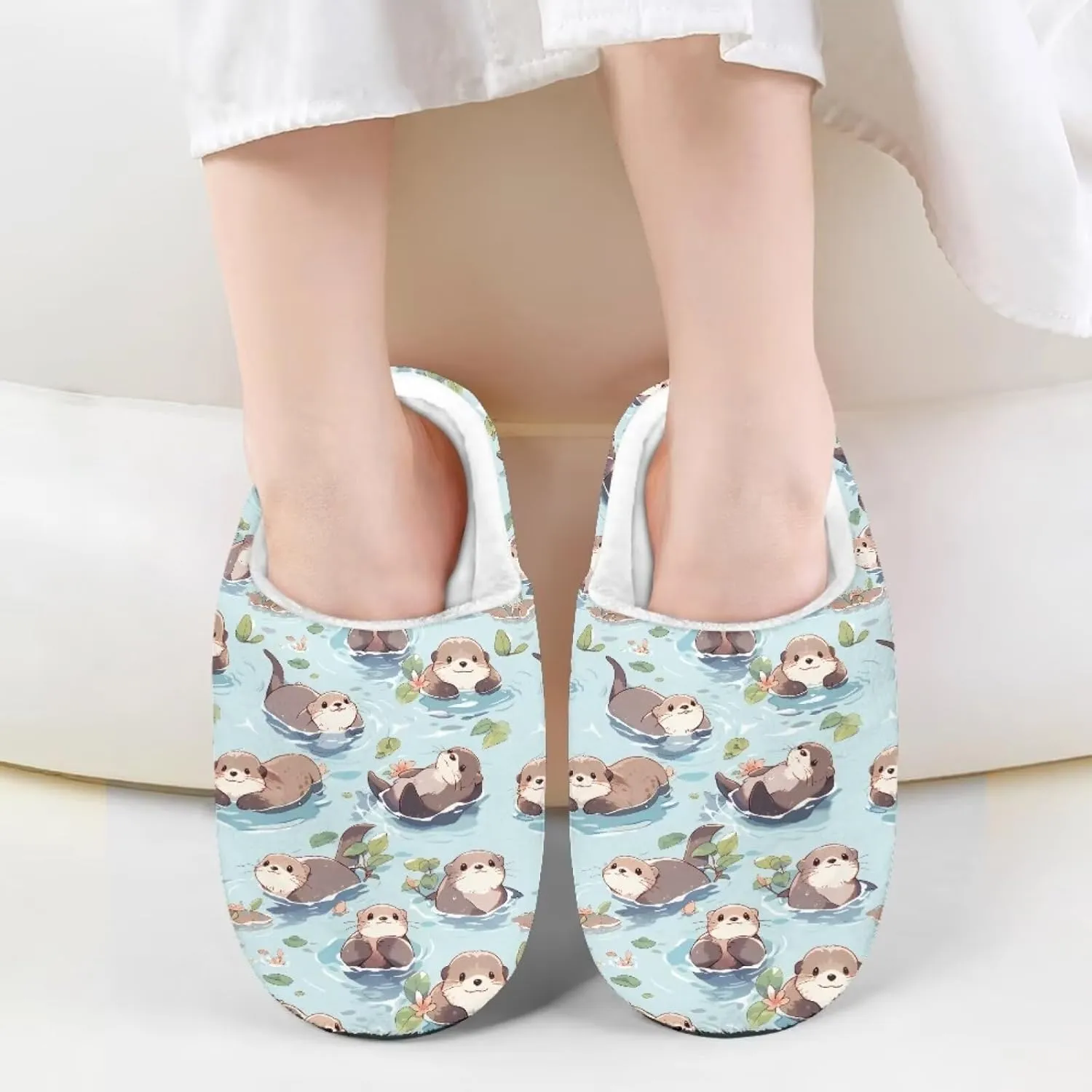 Polero Cute Printed Kids Slippers - Soft Plush Winter Slip On House Slippers