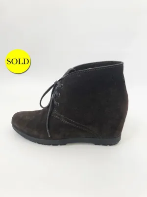 Prada Donna Wedge Ankle Boot Size 38.5 It (8.5 Us)