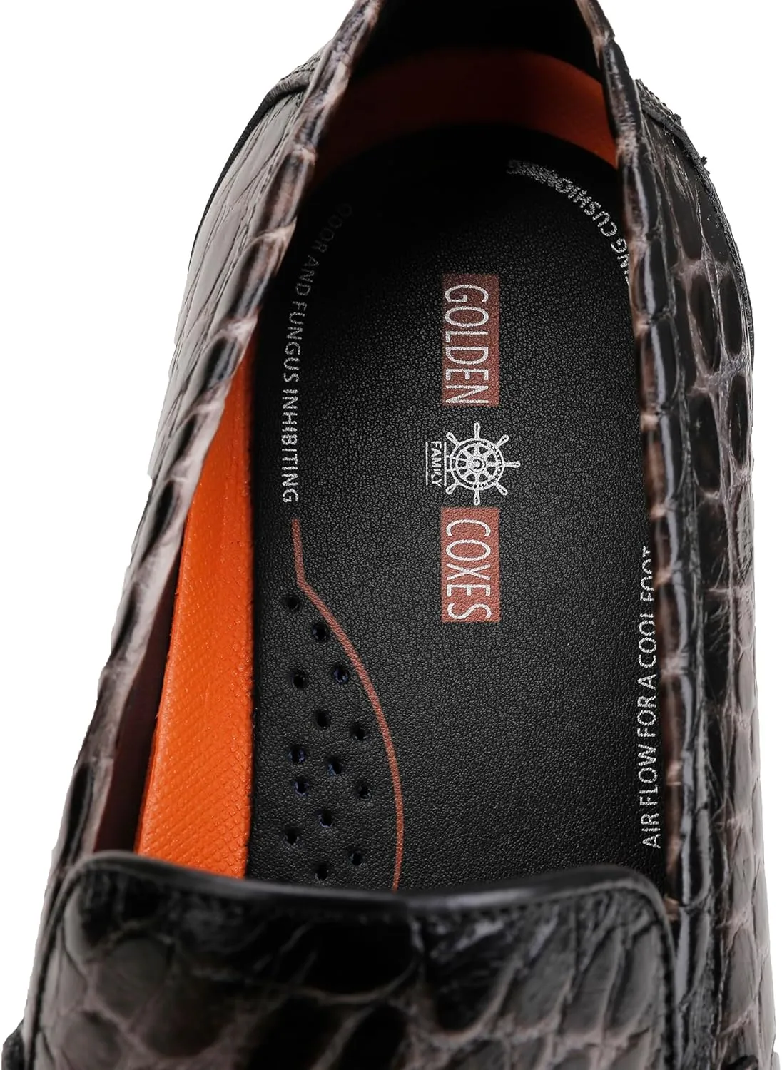 Premium Dress Shoes for Men, Classic Alligator Printed Business Leather Dress Slip on Loafer Shoes for Mens