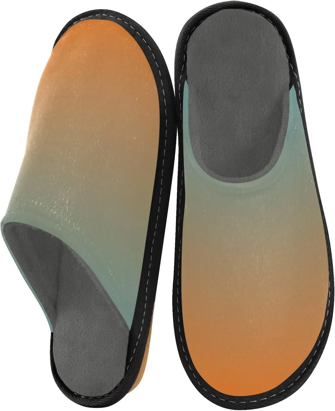 Purple Yellow Gradient House Slippers for Women Men Non-Slip Slip On Slippers