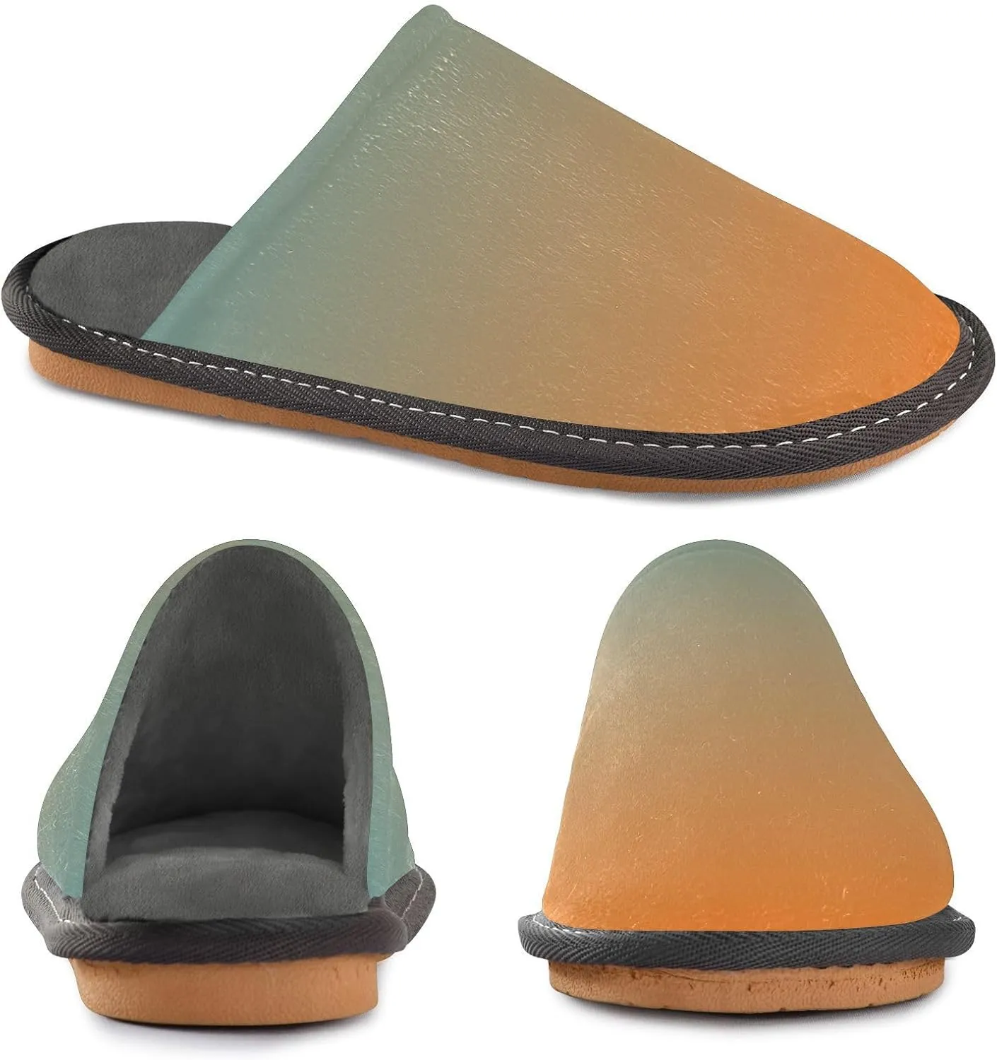 Purple Yellow Gradient House Slippers for Women Men Non-Slip Slip On Slippers