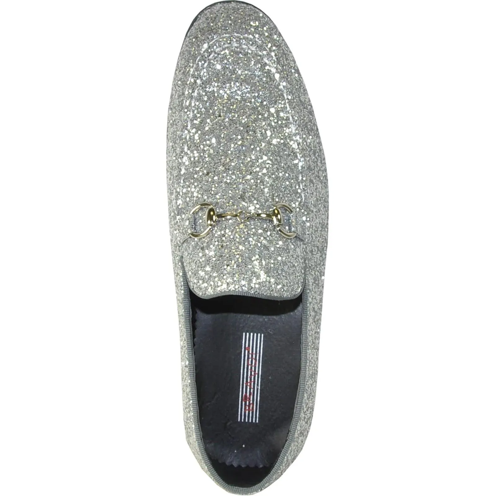 "Silver Grey Glitter Sequin Tuxedo Loafers: Elevate Your Prom Look with the Latest Menswear from Bravo"