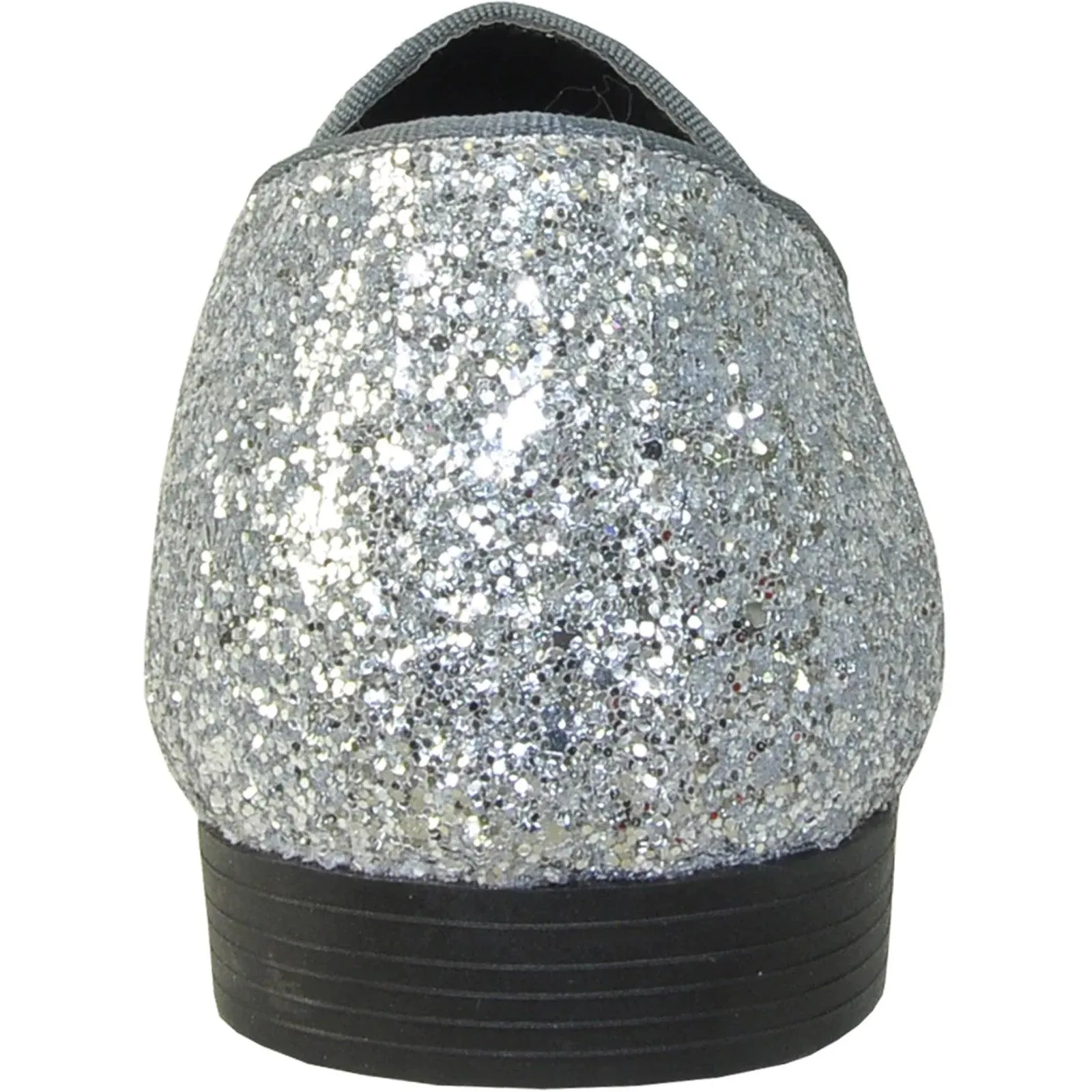 "Silver Grey Glitter Sequin Tuxedo Loafers: Elevate Your Prom Look with the Latest Menswear from Bravo"