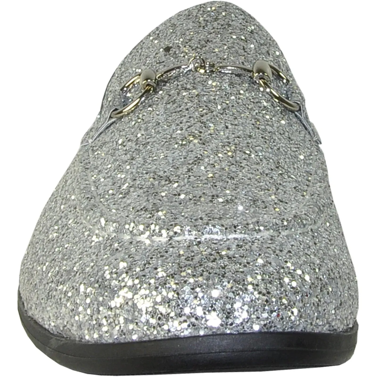 "Silver Grey Glitter Sequin Tuxedo Loafers: Elevate Your Prom Look with the Latest Menswear from Bravo"