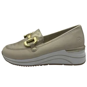 Remonte Beige Wedged Leather Loafer