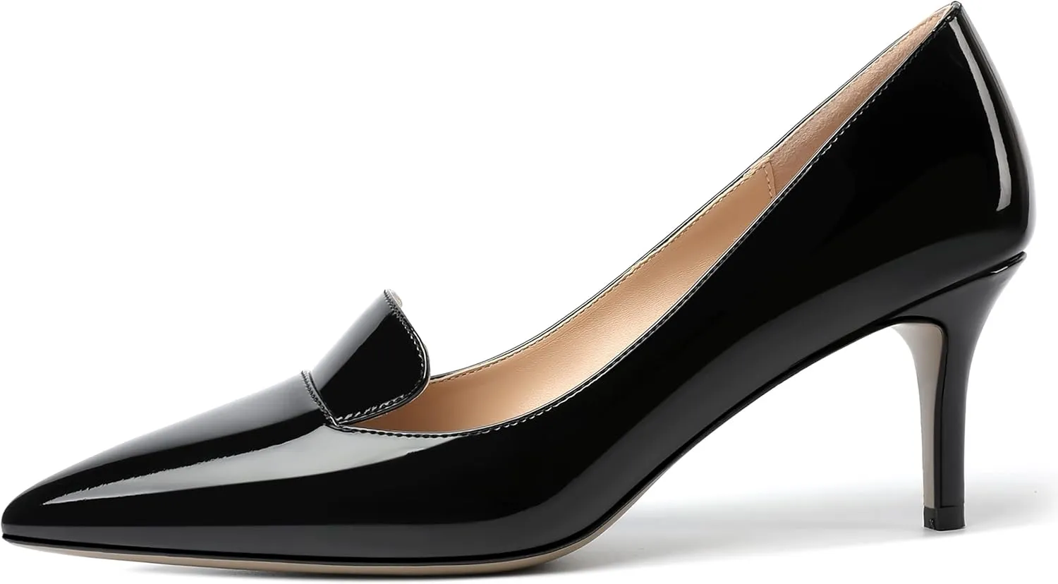 ROSERWISH Womens Patent Pointed Toe Fashion Party Slip On Office Stiletto High Heel Pumps Dress Shoes 2.5 Inch