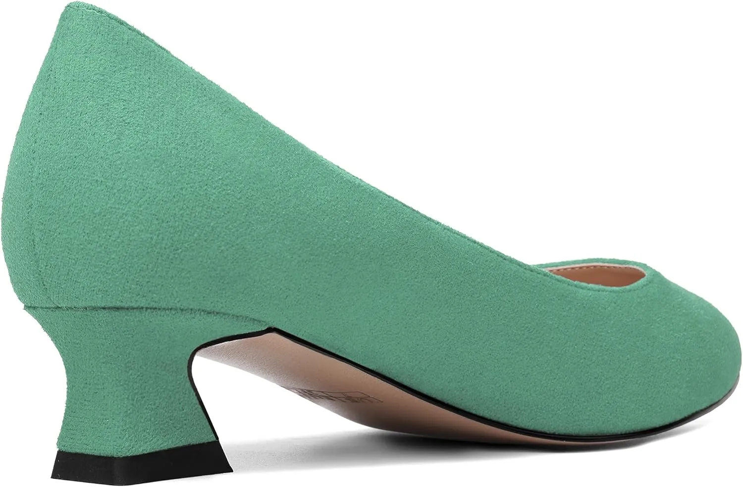ROSERWISH Womens Suede Fashion Round Toe Casual Slip On Dating Chunky Low Heel Pumps Shoes 1.5 Inch