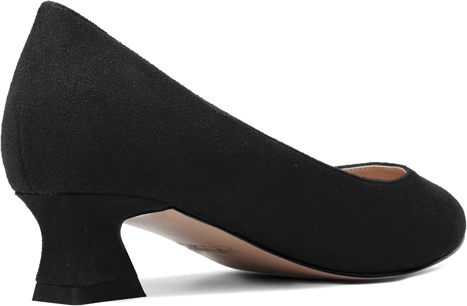 ROSERWISH Womens Suede Fashion Round Toe Casual Slip On Dating Chunky Low Heel Pumps Shoes 1.5 Inch