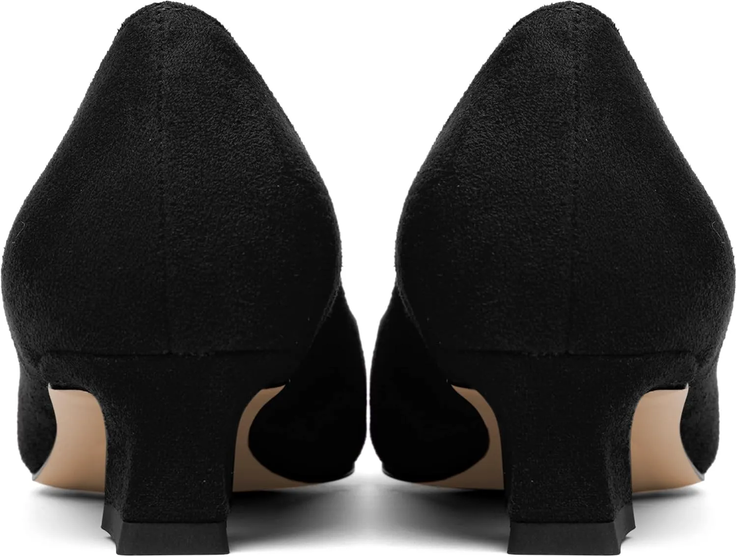 ROSERWISH Womens Suede Fashion Round Toe Casual Slip On Dating Chunky Low Heel Pumps Shoes 1.5 Inch