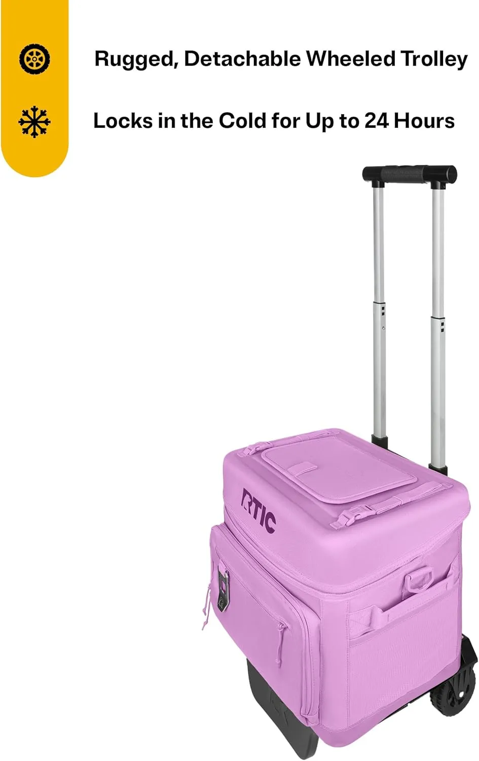 RTIC 40 Can Everyday Wheeled Cooler, Soft Sided Insulated Portable Rolling Collapsible Cooler Bag with Wheels and Handle for Outdoor, Beach, Camping, Sports, Travel, Leakproof