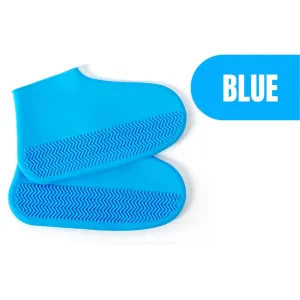 RUBBER Foot Large Non Slip Rain Water SHOE COVER WATERPROOF Silicone Blue