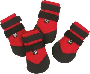 Rugged Dog Boots and Paw Protectors for Small, Medium and Large Dogs Red (Size 4)