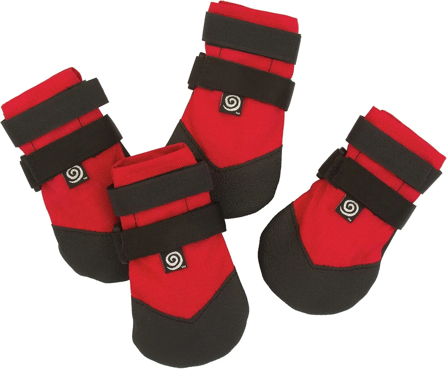 Rugged Dog Boots and Paw Protectors for Small, Medium and Large Dogs Red (Size 4)