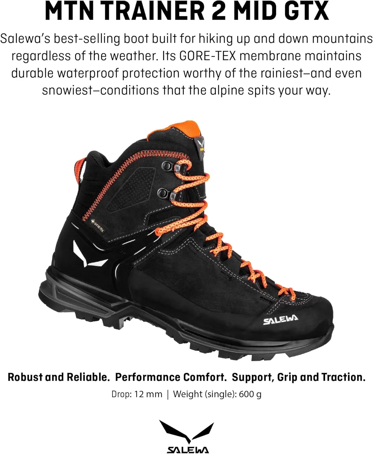 Salewa Men's Mountain Trainer 2 Mid Gore-Tex Waterproof GTX Hiking Boot