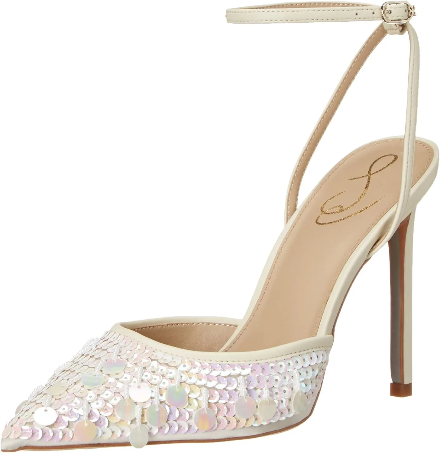 Sam Edelman Women's Avril Pump Modern Ivory/Iridescent Ivory White 8 Medium