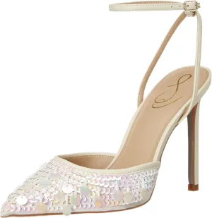 Sam Edelman Women's Avril Pump Modern Ivory/Iridescent Ivory White 8 Medium