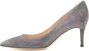 SAMMITOP Women's 6.5cm Classic Kitten Heel Pumps Pointed Toe Mid Heel Dress Shoes